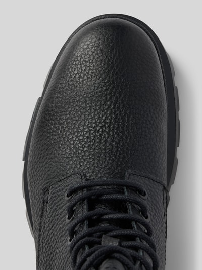 Peek & Cloppenburg HUGOSchnürboots aus Leder mit Label-Details Modell 'Fabyan' in black Bis zu 60% Rabatt