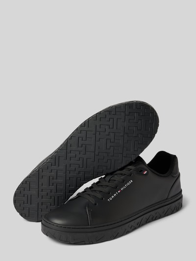 Peek & Cloppenburg Tommy HilfigerLedersneaker mit Label-Schriftzug Modell 'COURT THICK CUPSOLE' in black Nur für heute