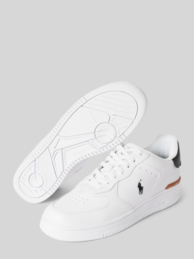 Peek & Cloppenburg Polo Ralph LaurenLedersneaker mit Logo-Stitching Modell 'MASTERS' in weiss Sonderangebot der Fabrik