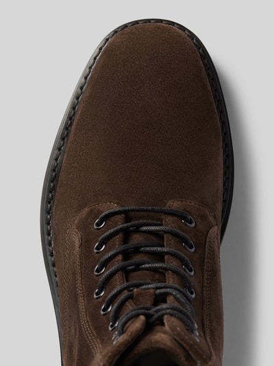 Peek & Cloppenburg GantSchnürboots aus Leder mit Label-Schriftzug Modell 'Boggar' in mittelbraun Riesige Rabatte