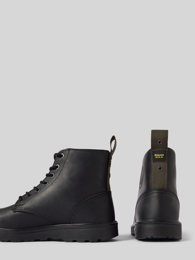 Peek & Cloppenburg Blauer USASchnürstiefel mit Label-Detail Modell 'GUANTANAMO' in black Begrenzt auf 3 Tage