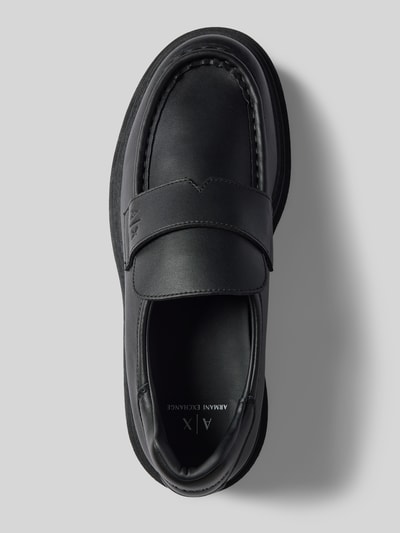 Peek & Cloppenburg ARMANI EXCHANGEPenny Loafer aus Leder mit Schaftbrücke Modell 'Angry' in black Black Friday Preise