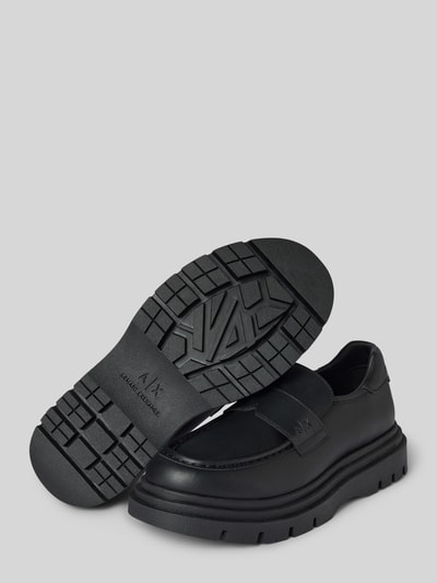 Peek & Cloppenburg ARMANI EXCHANGEPenny Loafer aus Leder mit Schaftbrücke Modell 'Angry' in black Black Friday Preise