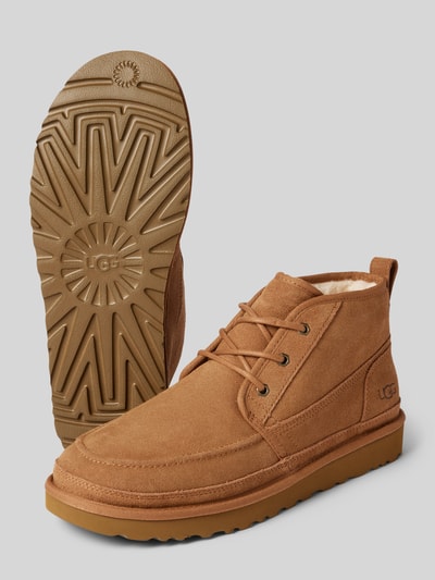Peek & Cloppenburg UGGSchnürboots aus Leder mit Label-Schriftzug Modell 'NEUMEL' in cognac Schlussverkauf