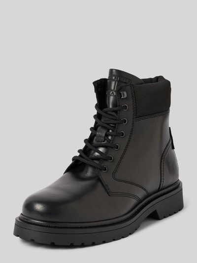 Peek & Cloppenburg Tommy JeansSchnürboots aus Leder mit Label-Detail Modell 'LACE UP' in black Fabrikpreis