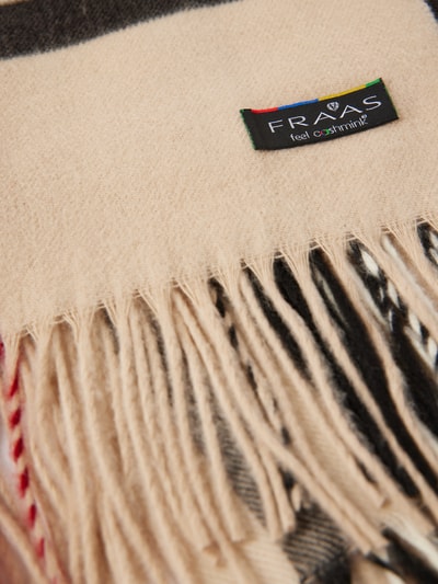 Peek & Cloppenburg FraasSchal mit Fransen Modell 'Cashmink Karo' in beige Saisonale Angebote