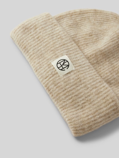 Peek & Cloppenburg MSCH CopenhagenBeanie mit Logo-Patch Modell 'Hope' in beige Clearance-Verkauf
