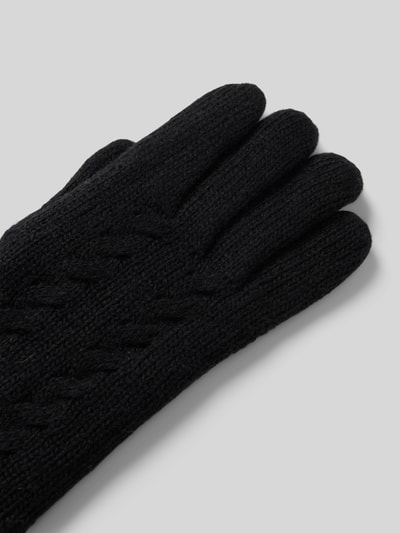 Peek & Cloppenburg EEMWollhandschuhe mit Label-Patch in black Verkauf